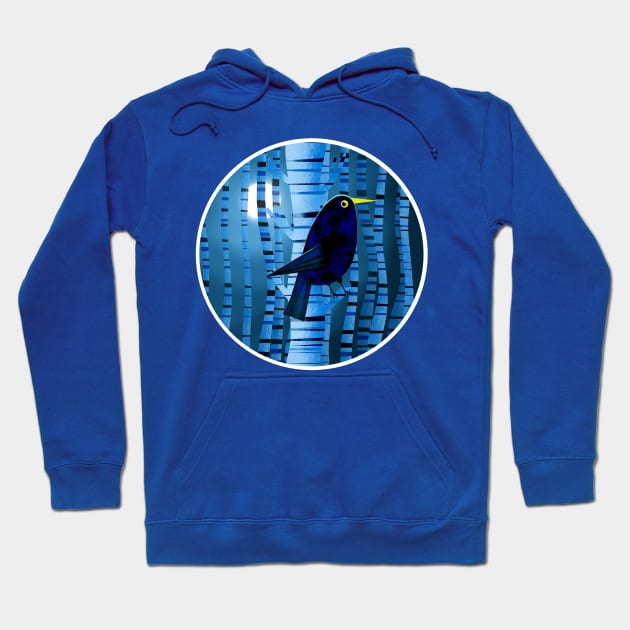 Blackbird at Night Hoodie by Scratch